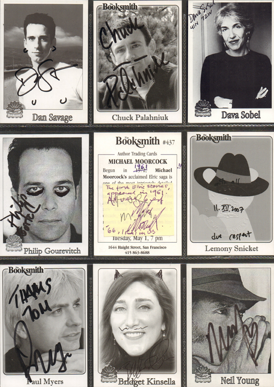 Autographed author cards