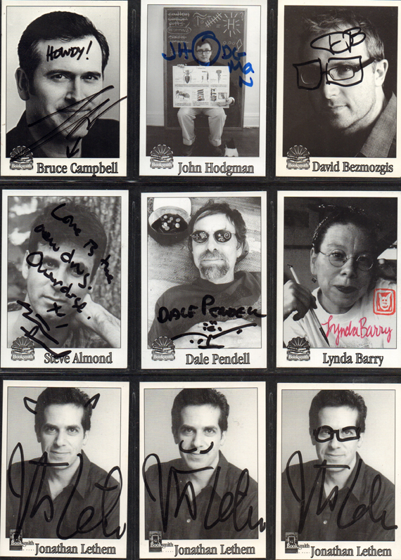 Autographed author cards