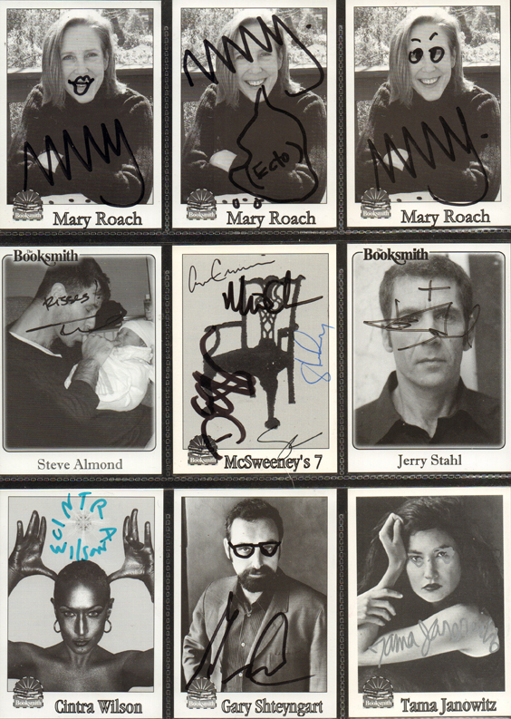 Autographed author cards